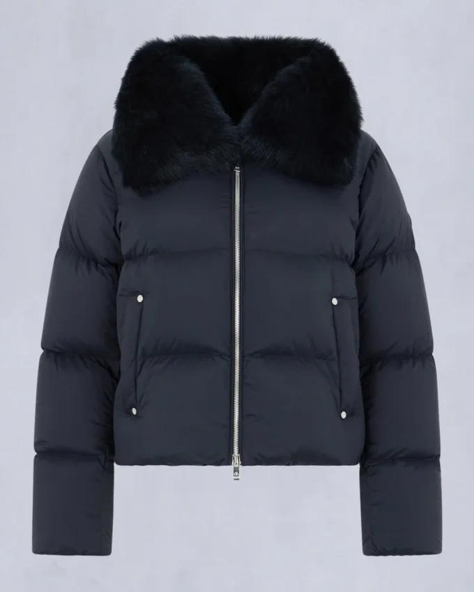 Belle Dune Kurze Daunenjacke mit Lammfellbesatz Belle Dune Kurze Daunenjacke mit Lammfellbesatz