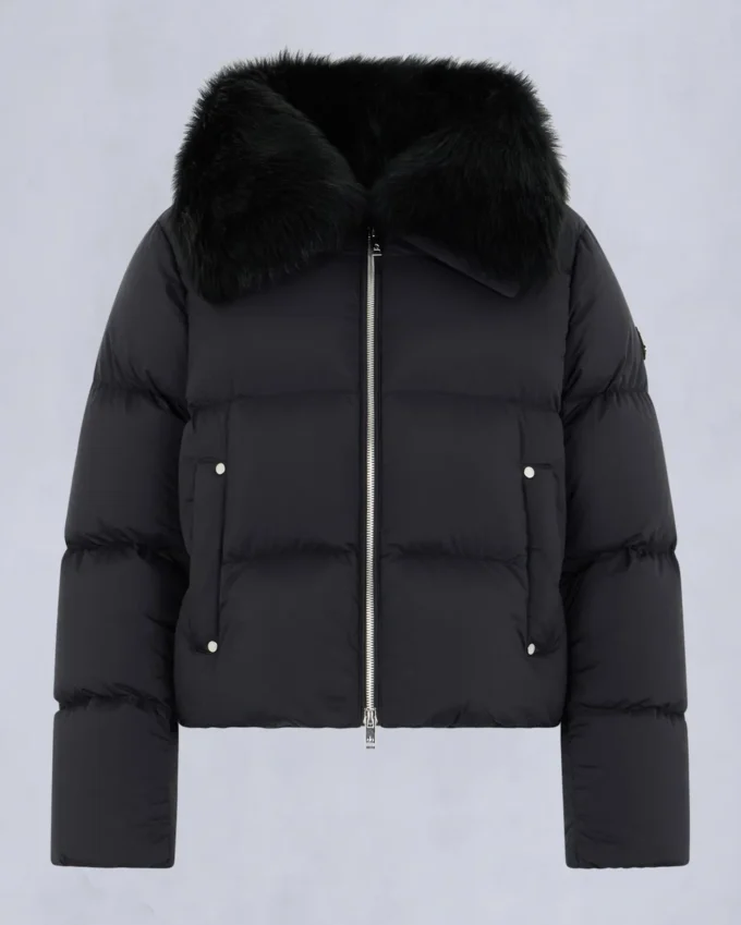 Belle Dune Kurze Daunenjacke mit Lammfellbesatz Belle Dune Kurze Daunenjacke mit Lammfellbesatz