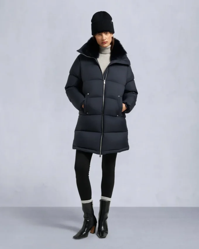 Belle Dune Long Shearling Trim Puffer Belle Dune Long Shearling Trim Puffer