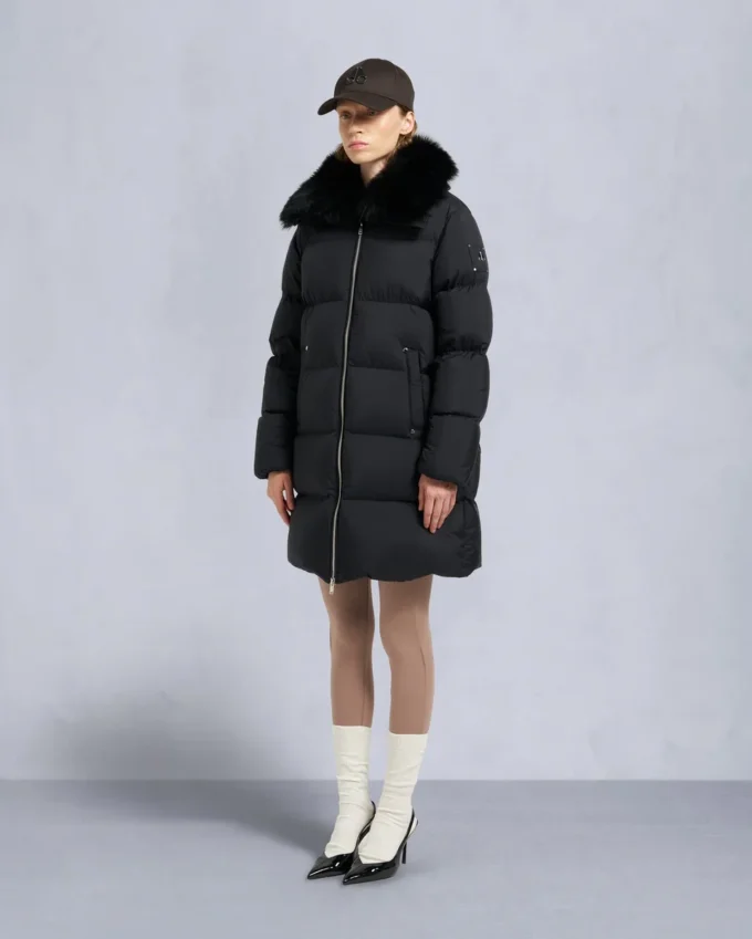 Belle Dune Long Shearling Trim Puffer Belle Dune Long Shearling Trim Puffer