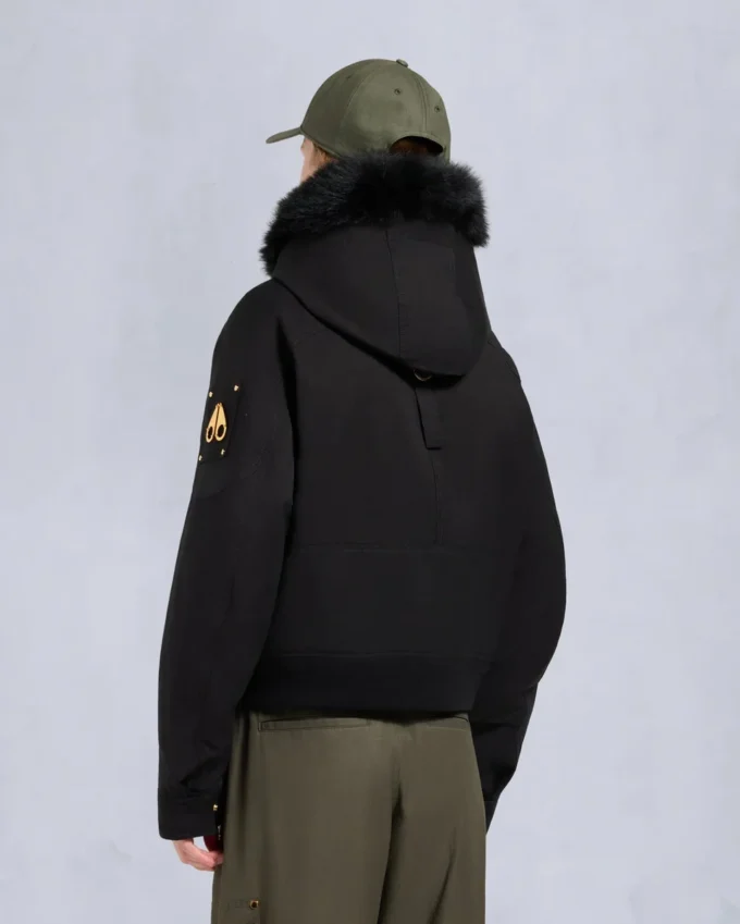 Bomberjacke mit Gold Series Logan-Lammfellbesatz Bomberjacke mit Gold Series Logan-Lammfellbesatz
