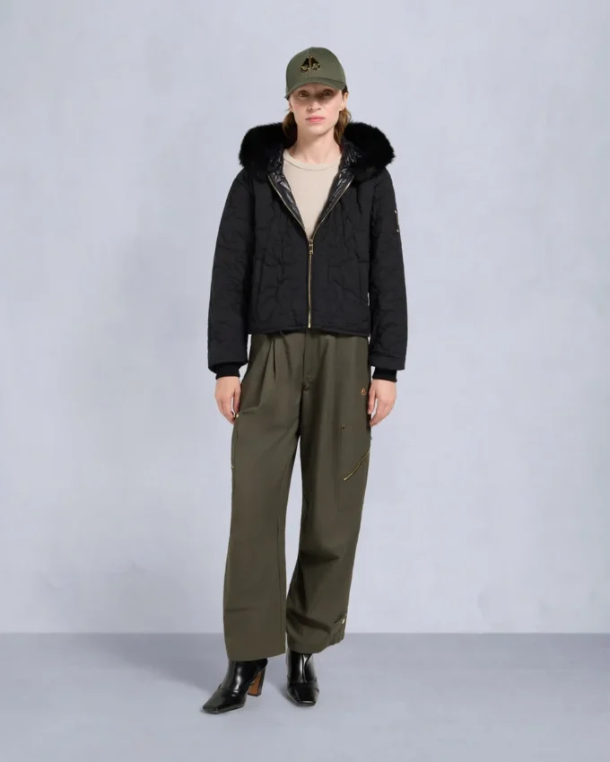 Bomberjacke mit Gold Series Logan-Lammfellbesatz Bomberjacke mit Gold Series Logan-Lammfellbesatz
