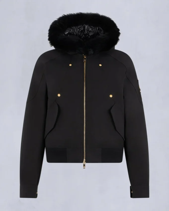 Bomberjacke mit Gold Series Logan-Lammfellbesatz Bomberjacke mit Gold Series Logan-Lammfellbesatz