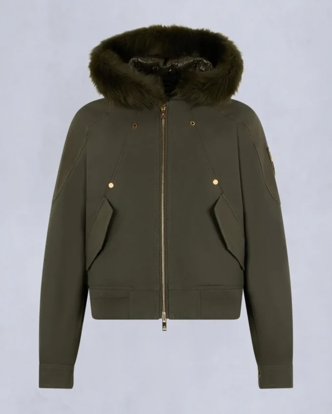 Bomberjacke mit Gold Series Logan-Lammfellbesatz Bomberjacke mit Gold Series Logan-Lammfellbesatz