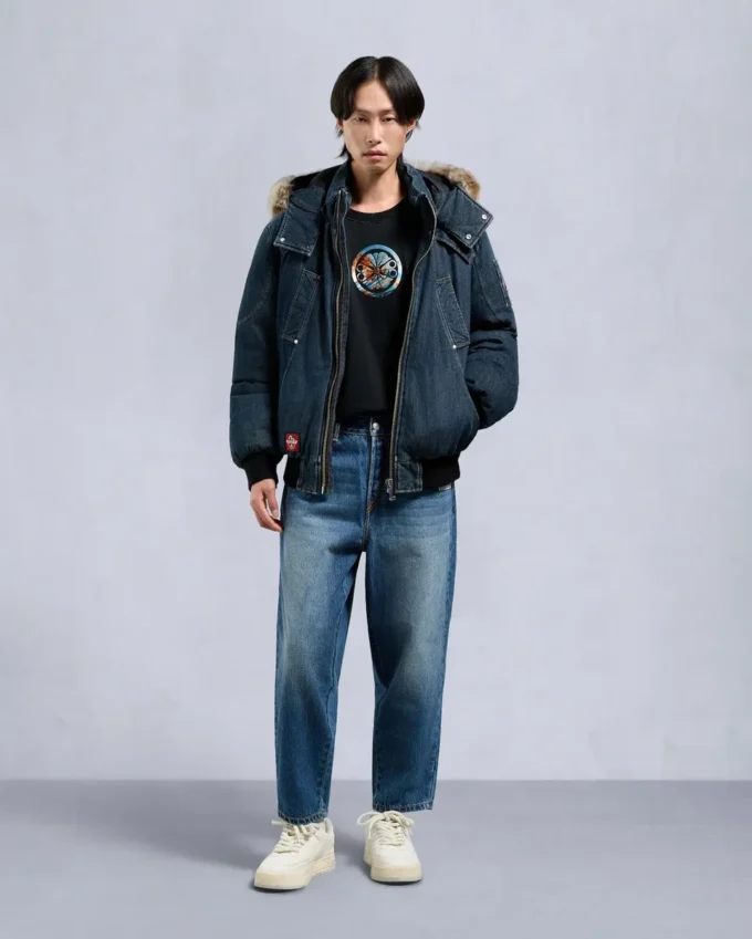 Evisu X Moose Denim Ballistic Bomberjacke