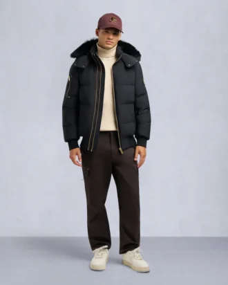 Gold Series Nyluxe Stagg Shearling Trim Bomber Gold Series Nyluxe Stagg Shearling Trim Bomber