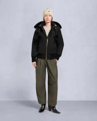 Gold Series Original Sainte Flavie Bomberjacke mit Lammfellbesatz