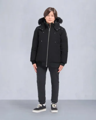 Kinder Unisex Original Bomberjacke mit Lammfellbesatz