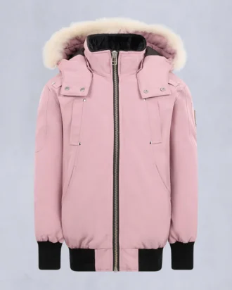 Kinder Unisex Original Bomberjacke mit Lammfellbesatz