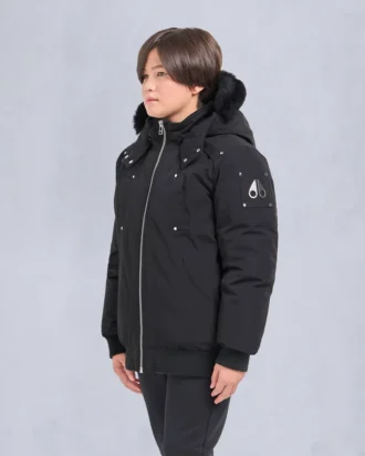 Kinder Unisex Original Bomberjacke mit Lammfellbesatz