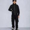 Kinder Unisex Original Bomberjacke mit Lammfellbesatz