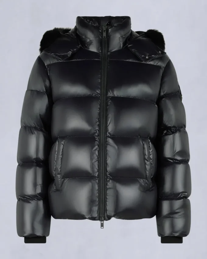 Kings Pufferjacke mit Lammfellbesatz