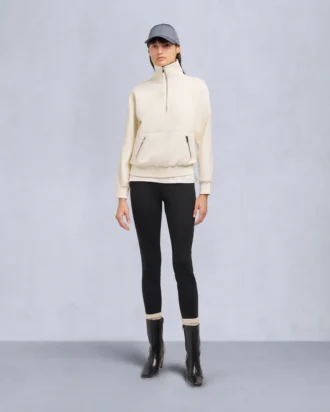 Mix Media Sweatshirt mit Viertelreißverschluss