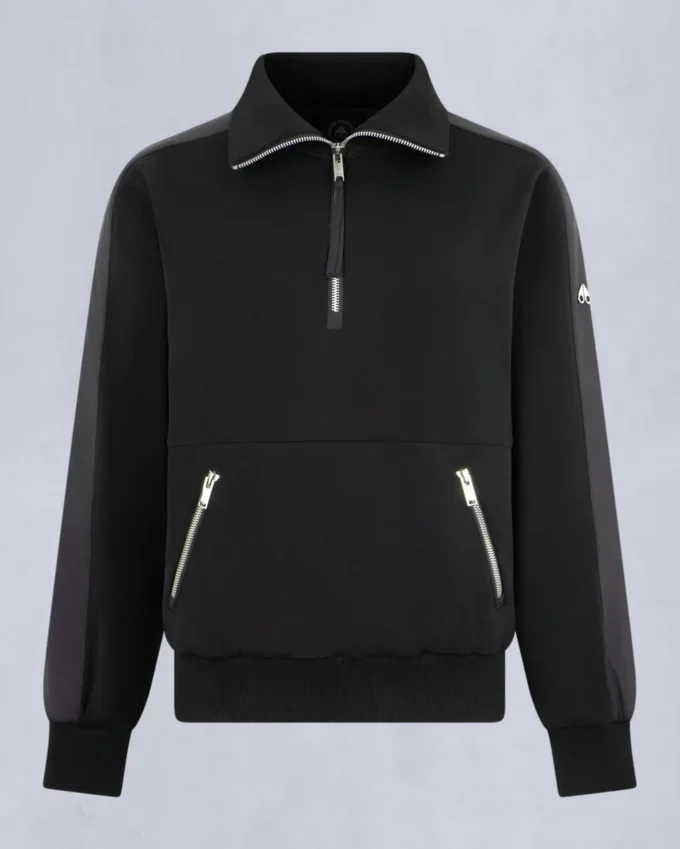 Mix Media Sweatshirt mit Viertelreißverschluss Mix Media Sweatshirt mit Viertelreißverschluss
