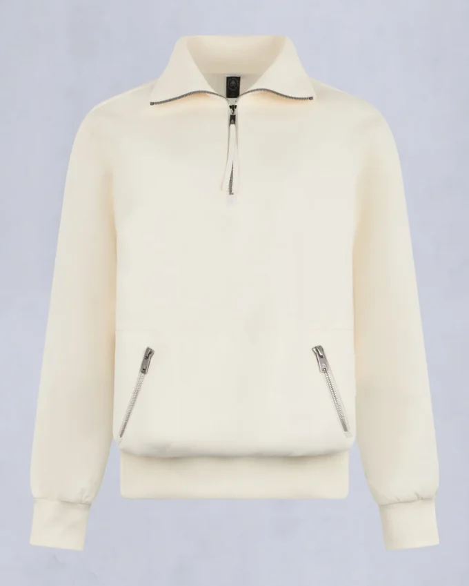 Mix Media Sweatshirt mit Viertelreißverschluss Mix Media Sweatshirt mit Viertelreißverschluss