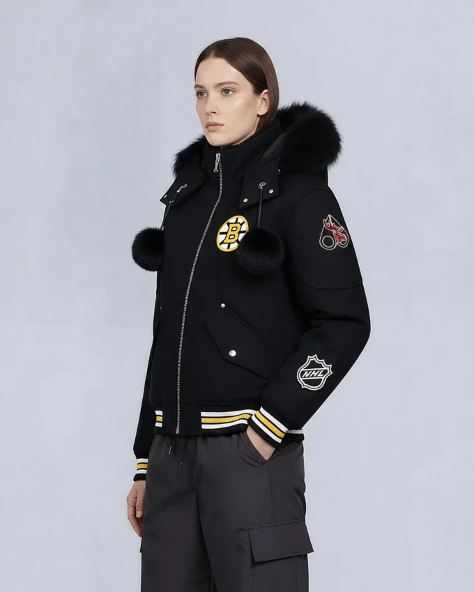 Nhl X Moose Knuckles Bruins Bomberjacke Nhl X Moose Knuckles Bruins Bomberjacke