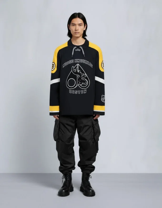 Nhl X Moose Knuckles Bruins Polo Nhl X Moose Knuckles Bruins Polo
