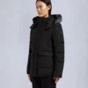 Onyx Anguille Shearling Trim Jacke