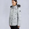 Onyx Anguille Shearling Trim Jacke