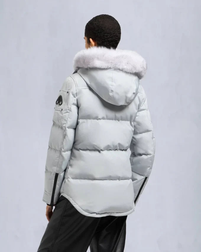 Onyx Anguille Shearling Trim Jacke