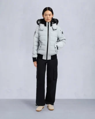 Onyx Ladriere Bomberjacke mit Lammfellbesatz