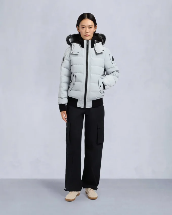 Onyx Ladriere Bomberjacke mit Lammfellbesatz