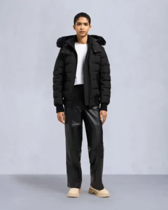 Onyx Ladriere Bomberjacke mit Lammfellbesatz