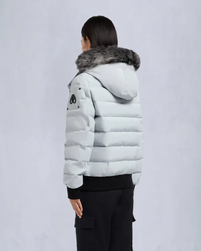 Onyx Ladriere Bomberjacke mit Lammfellbesatz