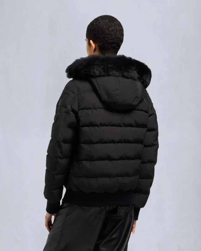 Onyx Ladriere Bomberjacke mit Lammfellbesatz