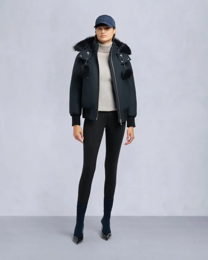 Original Debbie Bomberjacke mit Lammfellbesatz